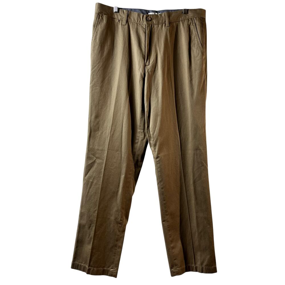 Nautica NWOT Khaki Classic‎ Fit Pants Slacks Flat Front 34 x 32 (2937)